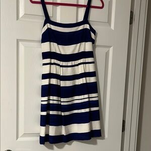 Ann Taylor Loft Navy/ White striped dress!